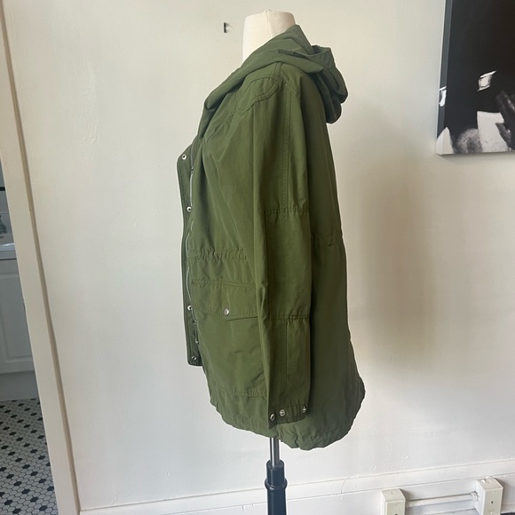 J. Crew Utility Hooded Lightweight Military Olive Green Jacket - Picture 5 of 9